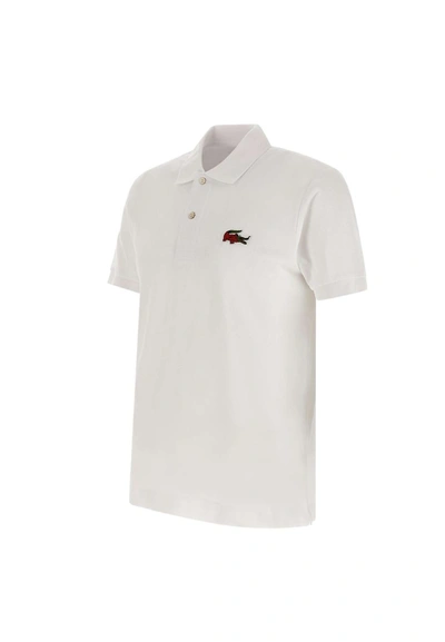 Shop Lacoste "netflix La Casa De Papel" Cotton Polo Shirt In White