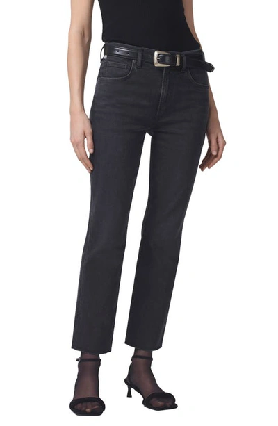 Shop Citizens Of Humanity Isola Raw Hem Crop Slim Straight Leg Jeans In Reflection