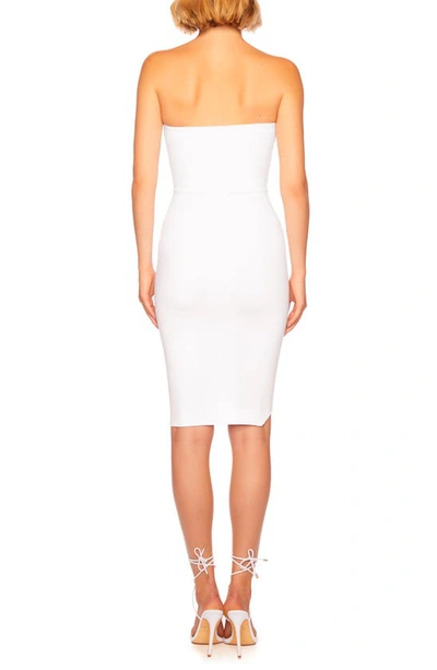 Shop Susana Monaco Strapless Side Pleat Minidress In Sugar