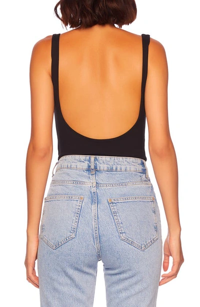 Susana Monaco Low Back Thong Bodysuit In Black