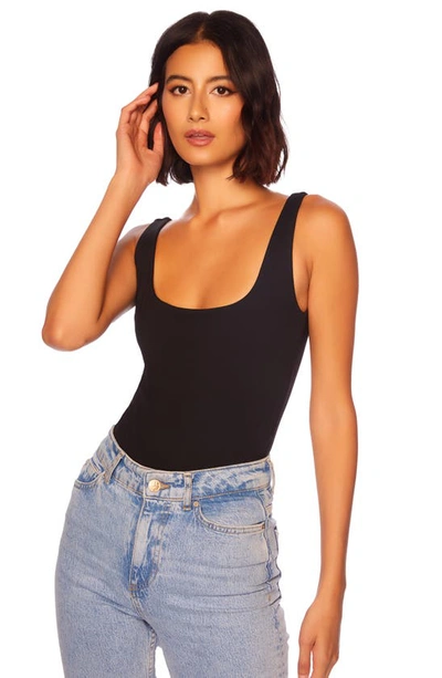 Susana Monaco Low Back Thong Bodysuit In Black