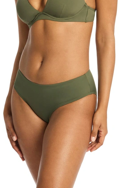 Sea Level Mid Bikini Bottoms In Khaki