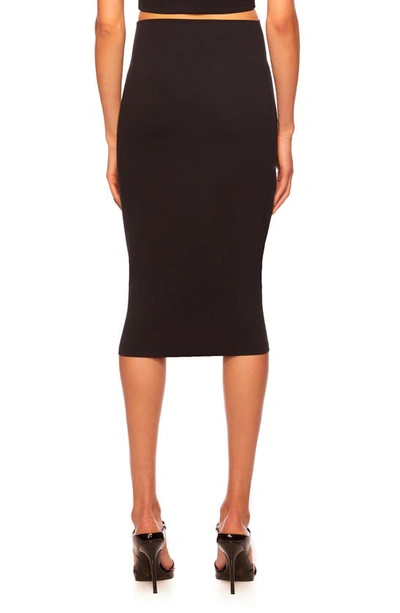 Susana Monaco Slim High Waist Stretch Pencil Skirt In Black