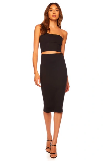 Susana Monaco Slim High Waist Stretch Pencil Skirt In Black