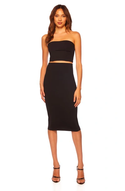 Susana Monaco Slim High Waist Stretch Pencil Skirt In Black