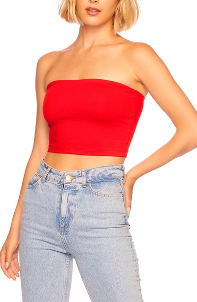 Shop Susana Monaco Core Crop Tube Top In Perfect Red