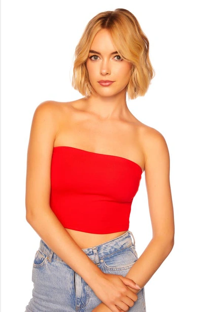 Shop Susana Monaco Core Crop Tube Top In Perfect Red