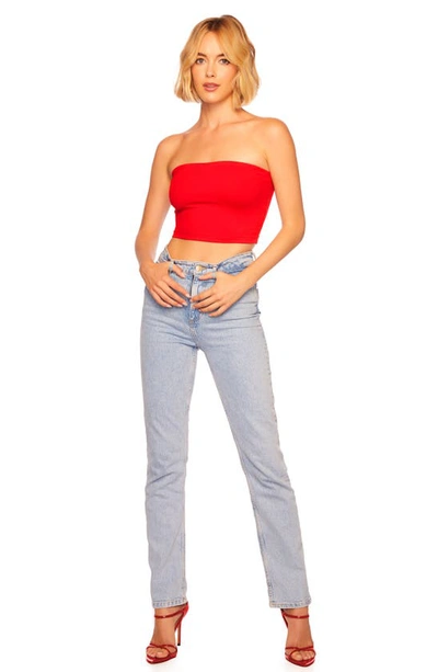 Shop Susana Monaco Core Crop Tube Top In Perfect Red