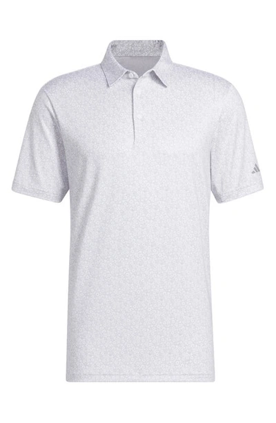 Shop Adidas Golf Allover Print Golf Polo In White