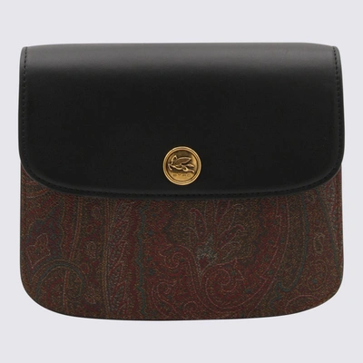 Shop Etro Black And Multicolour Paisley Essential Medium Shoulder Bag
