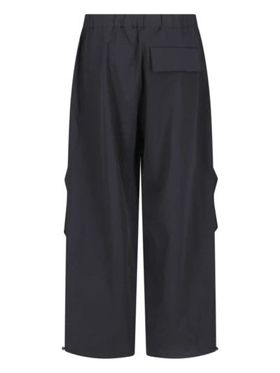Studio Nicholson Straight Trousers With Elastic Waistband And Drawstring Hem In Black