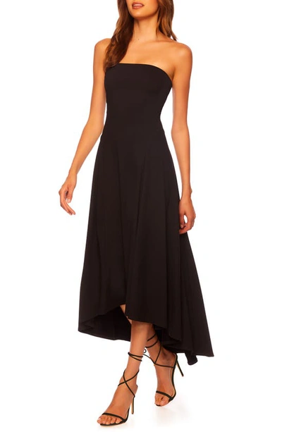 Shop Susana Monaco Strapless High/low Dress In Black