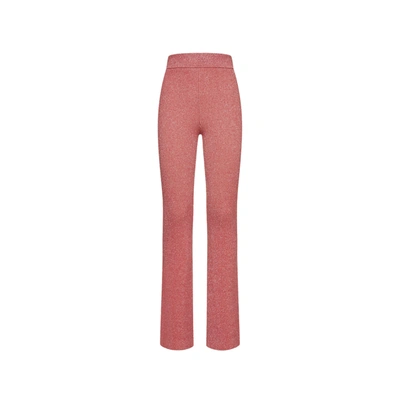 Shop Gcds Viscose And Lurex Pants In Pink