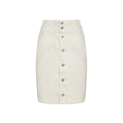 Shop Isabel Marant Tloan Denim Mini Skirt In Beige