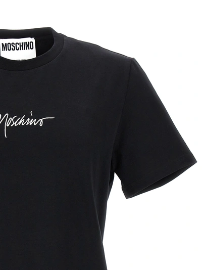 Shop Moschino Logo Embroidery T-shirt Black