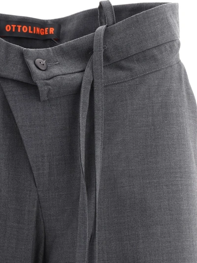 Shop Ottolinger "double Fold Suit" Trousers In Grey