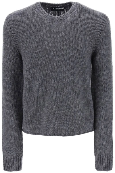 Shop Dolce & Gabbana Wool And Alpaca Sweater In Grey