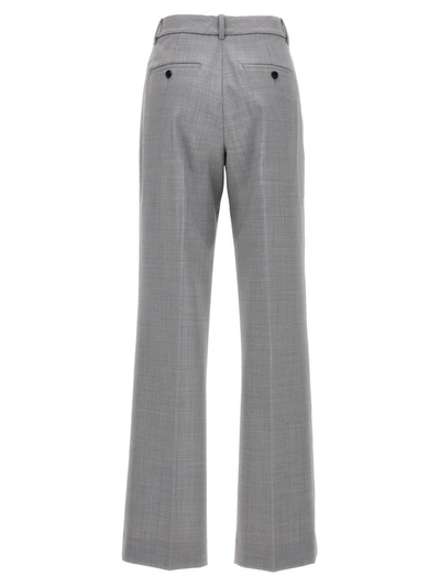 Shop Helmut Lang Wool Pants With Front Pleats In Gray