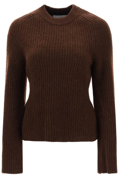Shop Loulou Studio 'kota' Cashmere Sweater With Bell Sleeves In Brown