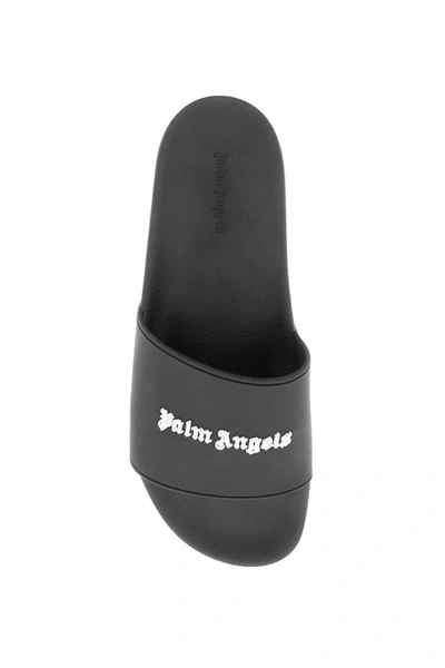 Shop Palm Angels Logo Slides In Black