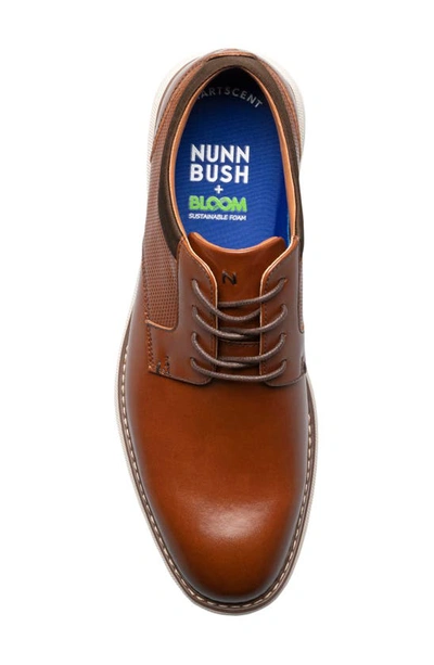 Nunn Bush Chase Plain Toe Derby In Cognac Multi