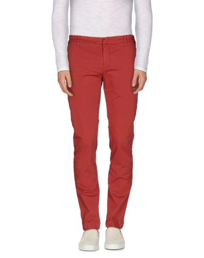 Shop Dondup Casual Trouser In Brick Red