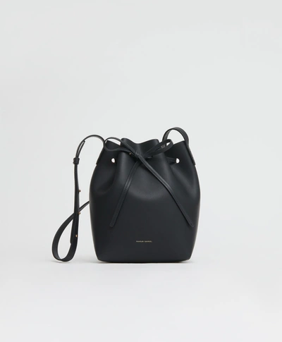 Shop Mansur Gavriel Mini Bucket Bag In Black/ballerina