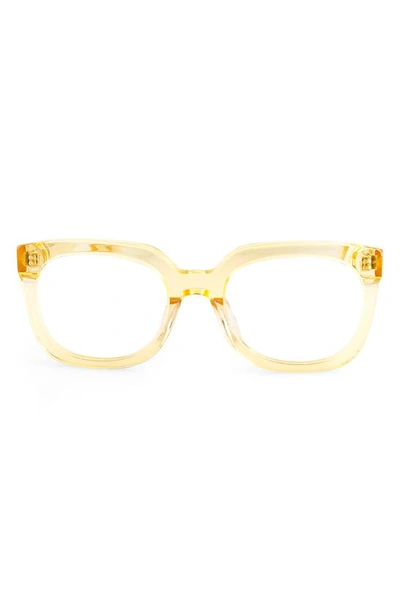 Shop Aqs Theo 50mm Square Optical Frames In Honey