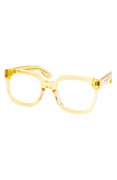 Shop Aqs Theo 50mm Square Optical Frames In Honey