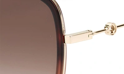 Shop Kate Spade Paola 59mm Gradient Square Sunglasses In Dark Havana/ Brown Gradient