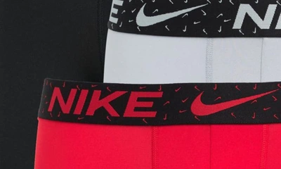Shop Nike 3-pack Dri-fit Essential Micro Boxer Briefs In Red Multi Swoosh