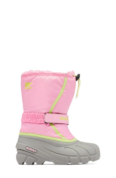 Shop Sorel Kids' Flurry Weather Resistant Snow Boot In Blooming Pink/ Chrome Grey