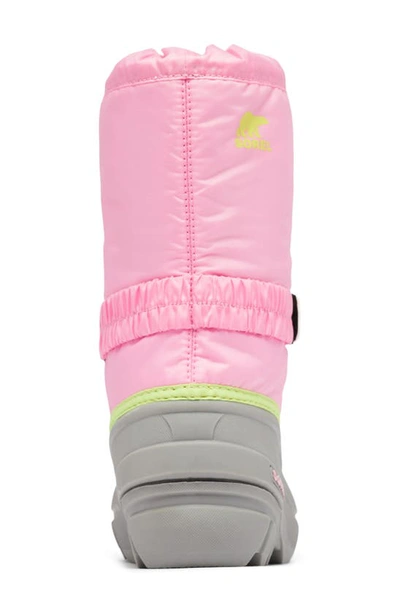 Shop Sorel Kids' Flurry Weather Resistant Snow Boot In Blooming Pink/ Chrome Grey