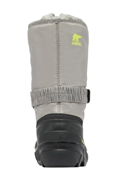 Shop Sorel Kids' Flurry Weather Resistant Snow Boot In Chrome Grey/ Black