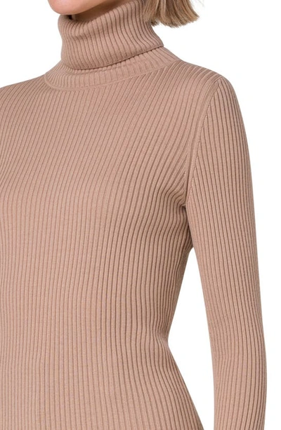 Shop Akris Punto Wool Rib Turtleneck Sweater In 034 Malt