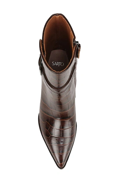 Shop Sarto By Franco Sarto Emina Pointed Toe Wedge Bootie In Brown