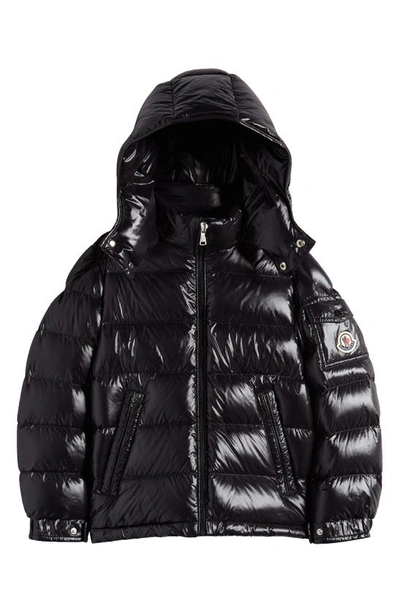 Shop Moncler Kids' New Maya Hooded Down Puffer Jacket In Black