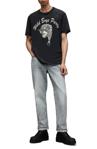 Shop Allsaints Wild Boys Cotton Graphic T-shirt In Washed Black