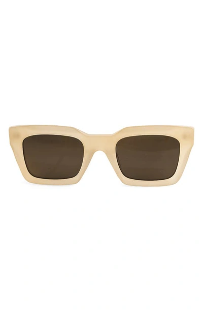 Shop Aqs Harper 55mm Polarized Square Sunglasses In Nude