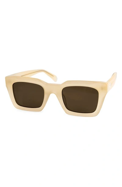 Shop Aqs Harper 55mm Polarized Square Sunglasses In Nude