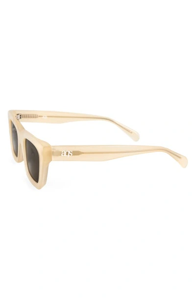 Aqs Harper 55mm Polarized Square Sunglasses In Nude