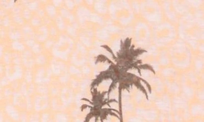 Go Couture Patterned Dolman Sleeve T-shirt In Peach/ Blue Perennial