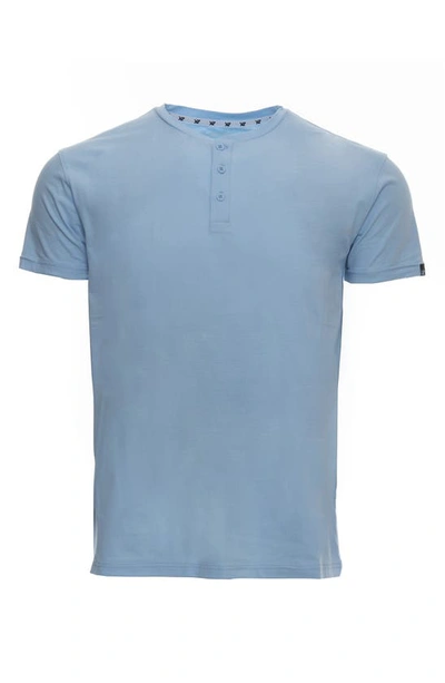 X-ray Short Sleeve Henley In Bright Sky Blue