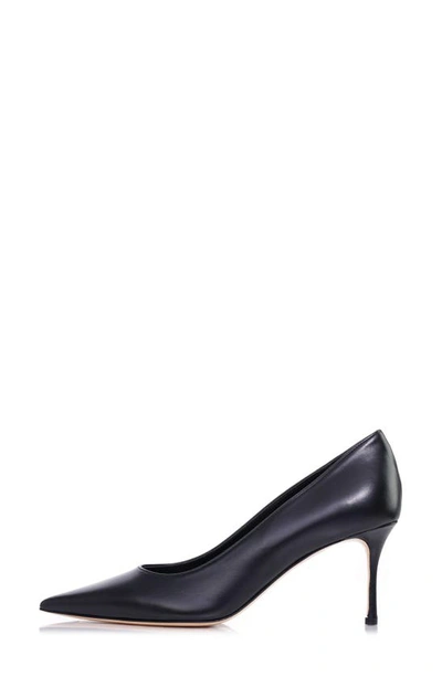 Marion Parke Women's Classic Pointed Toe Black Mid Heel Pumps In Black