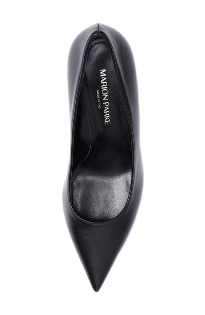 Marion Parke Women's Classic Pointed Toe Black Mid Heel Pumps In Black
