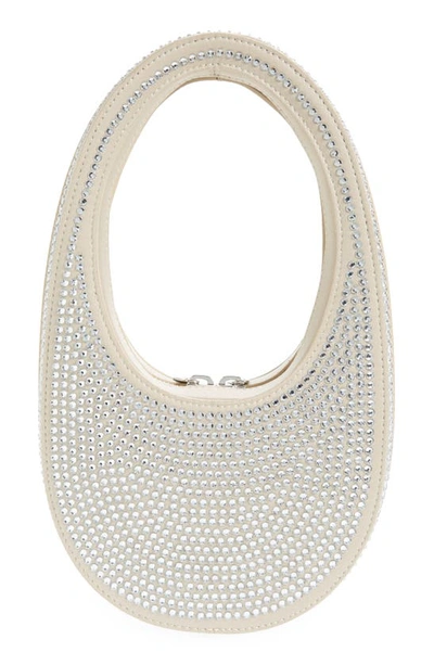 Coperni Mini Swipe Crystal Embellished Bag In Beige