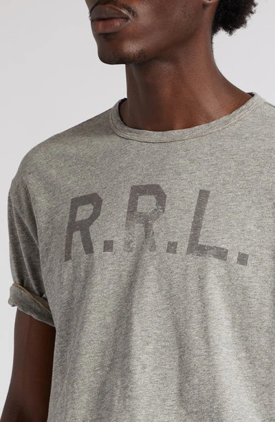 Shop Double Rl Logo Graphic T-shirt In Heather Grey