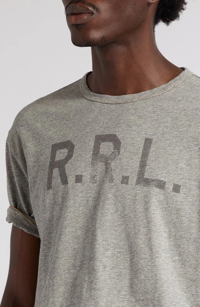 Double Rl Logo Graphic T-shirt In Heather Grey