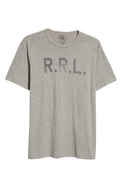 Double Rl Logo Graphic T-shirt In Heather Grey