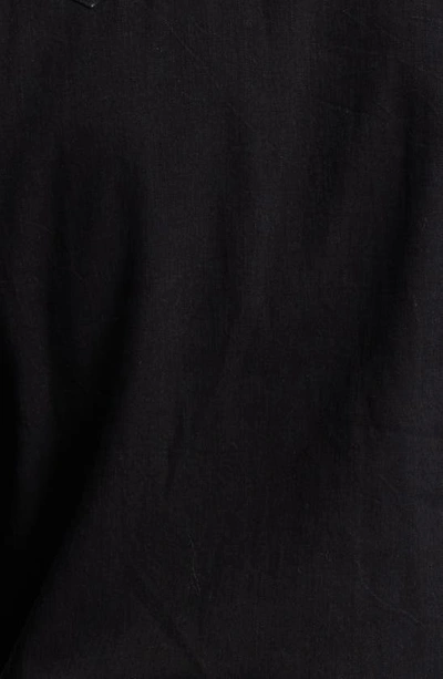 Double Rl Slim Fit Denim Western Snap-up Shirt In Black